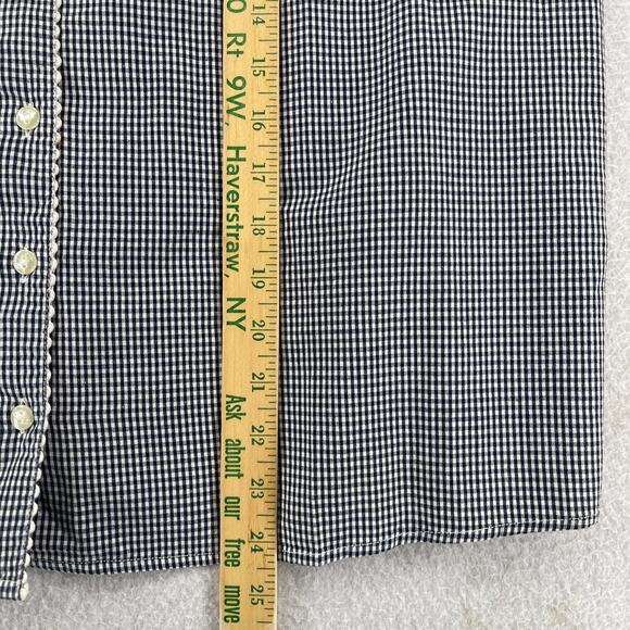 AMANDA STEWART Tank Top XL Intimates Gingham Check Sleep Lounge Cotton Gray VTG - Picture 11 of 12